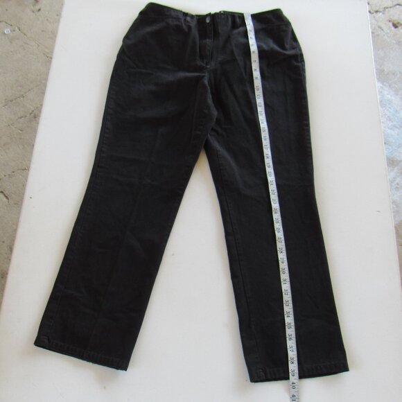 Emma James Women's Black Casual Trousers Pants Flat Front Waistband Size 14 - Picture 9 of 12